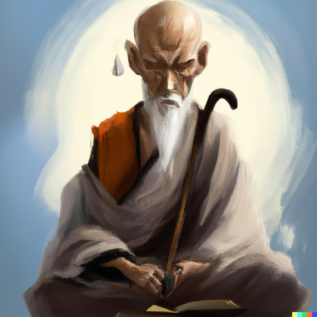 DALL·E 2023-03-06 07.49.51 - wisdom monk, digital art